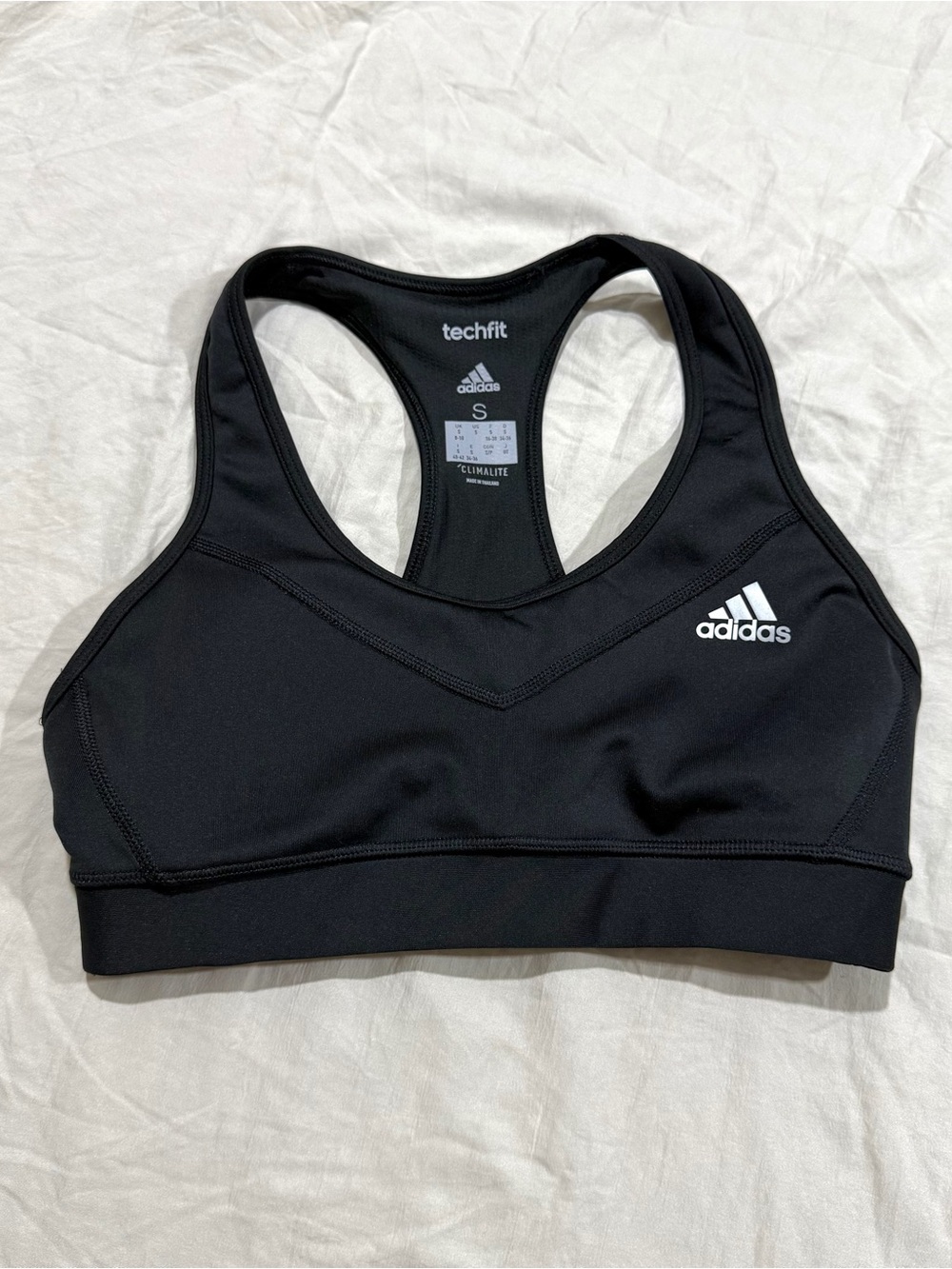 adidas Black Techfit Racerback Sports Bra